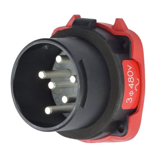 Meltric DS20 HAZ INLET POLY BLACK SIZE 2 TYPE 4X 3P+G 20 A 480 VAC 60 Hz +2 AUX 35-18043-972-HAZ - main