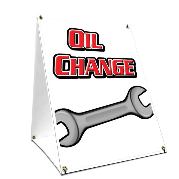 Signmission Oil Change, 24 Inch x 18 Inch A-frame Yard Sign, Plastic Sign SBC-1824-Oil Change - main