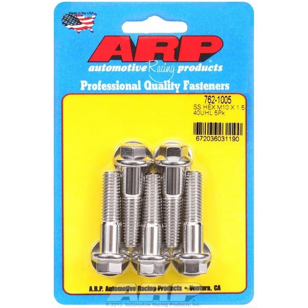 Arp 762-1005 M10 x 1.50 40mm UHL Hex Head Bolt, 5PK ARP762-1005 - main