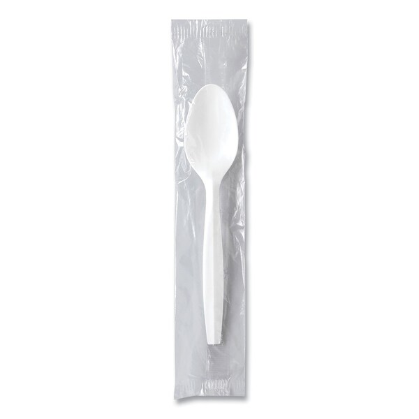 Solo Regal Mediumweight Cutlery, Individually Wrapped, Spoon, Plastic, White, 1000PK MOW3-0007 - main