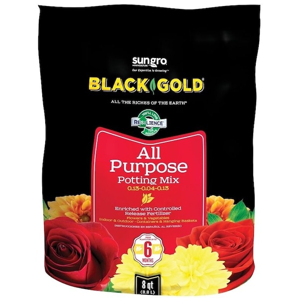 Sun Gro BLACK GOLD Potting Mix, Granular, Brown/Earthy, 240 Bag 1410102 8.00 QT P - main