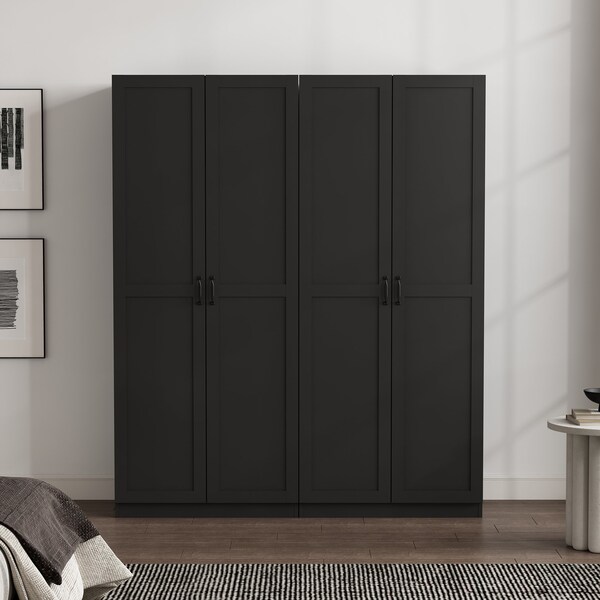 Manhattan Comfort Cornelia Storage Closet 2.0 in Black, 2PK 2-3BC-BK - main
