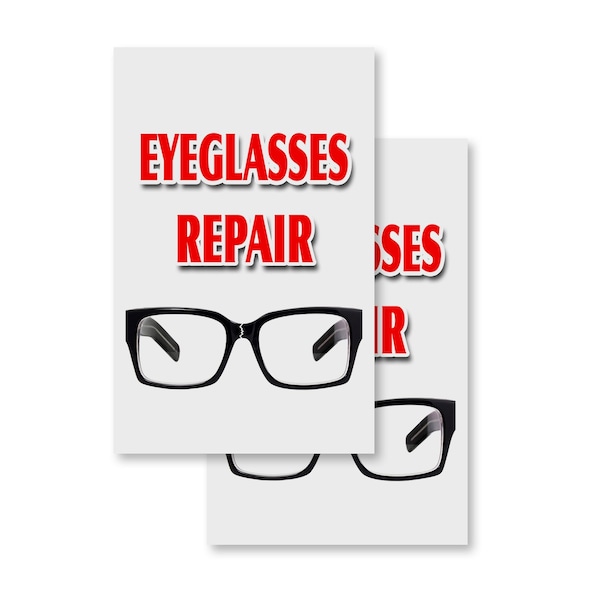 Signmission Eyeglass Repair, Vinyl Decals Only 24 Inch x 36 Inch, Vinyl Decal, 2PK DSB-2436-2PACK-Eyeglass Repair - main