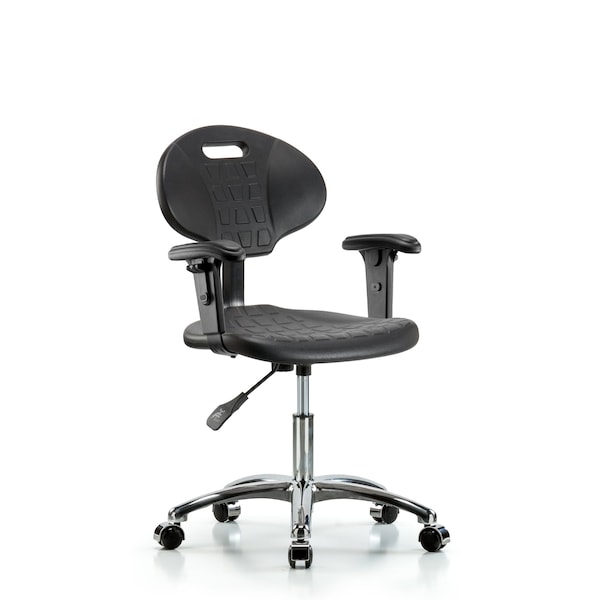 Blue Ridge Ergonomics Desk Chair Erie Desk Chair, Chrome, AA, Casters, Adjustable Arms, 17-1/2" to 22-1/2" Height BR-TPDHCH-CR-A1-CC - main