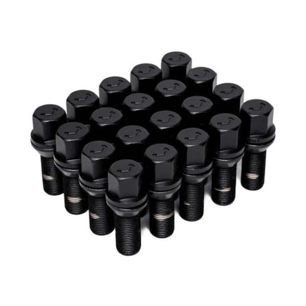 Vossen 14 x 1.25 in. 30 x 17 mm Lug Bolt Hex Cone Seat, Black - Set of 20 LUG-B1425-30-BC - main