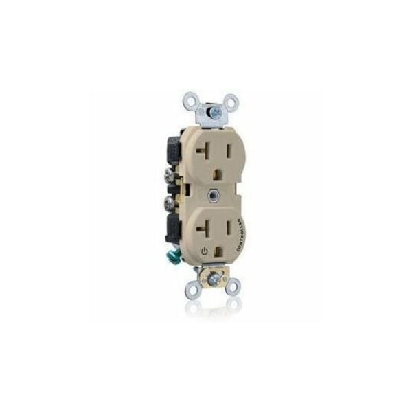 Leviton Plugs&Rcptcls, 20A, 125VAC, Ivory, Nylon, PK1 CR020-1PI - main