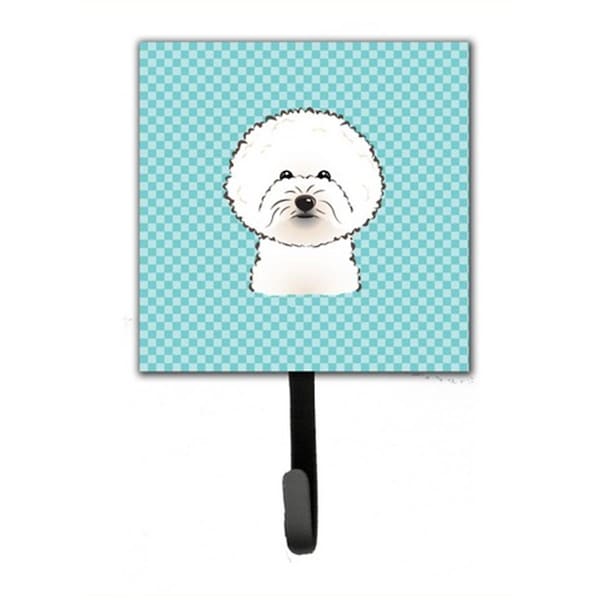 Carolines Treasures Checkerboard Blue Bichon Frise Leash and Key Holder BB1155SH4 - main