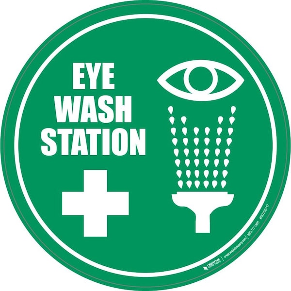 Creative Safety Supply Eyewash Station, Floor Sign, 32in x 32in FS22007-32 - main