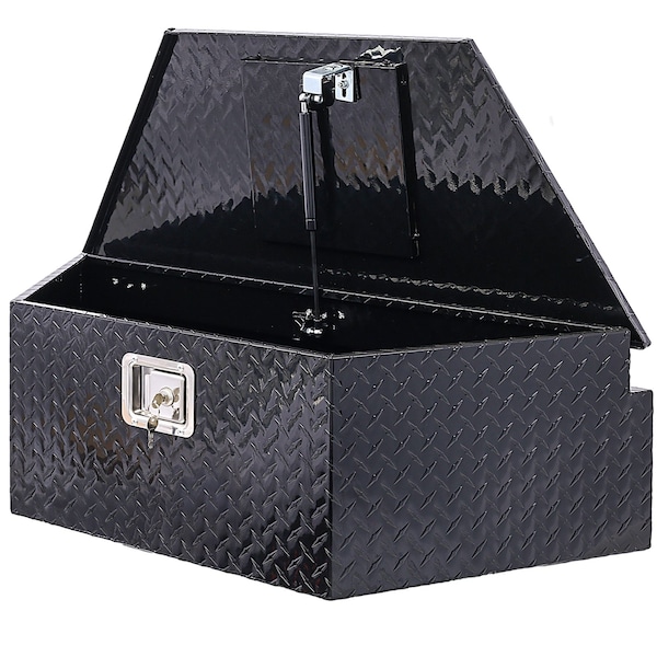 Wrightmaster 39 in. Trailer Tongue Box RV Trailer Truck Tool Truck Tool Box with Lock Keys Side Handle, Black, 3 ZR-81851 - main