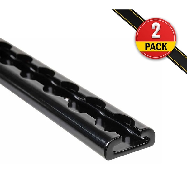 Mytee Products Aluminum 8 ft L-Track Trailer Tie Down Rail for Trailer - 2,225 lbs BS, Black, 2PK LTK8-BLKx2 - main
