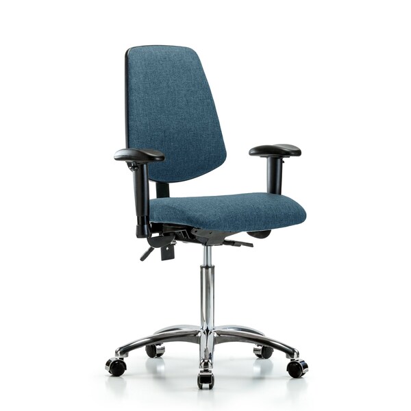 Blue Ridge Ergonomics Fab Med Bench Chair, Bk, Cast, Blu, 6-Way Adjustable, 22" to 29" Height, Blue BR-FMBCH-MB-CR-T0-A1-NF-CC-F43 - main