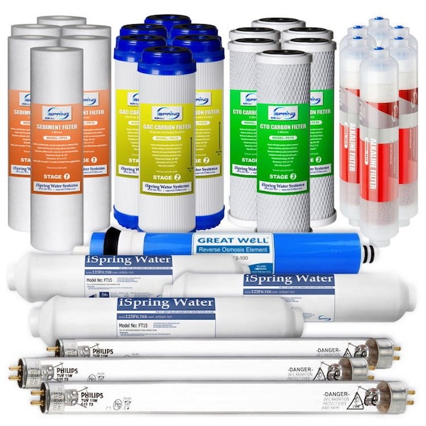 Ispring F3-CUA4 replacement set, Fits CU-A4 Ultra Filtration 3-piece Filter Pack for 6-month Supply F31KU100 - main