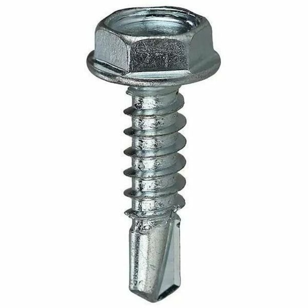 Dottie Self-Drilling Screw, #12-14 x 2 in, Zinc Plated Steel Flange Hex Head External Hex Drive, 50 PK TEKHW122 - main