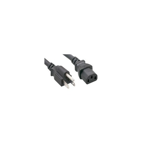 Cable Wholesale Shielded Computer / Monitor Power Cord, Black, NEMA 5-15P to C13, 14AWG, 3 Conductor, 15 Amp, 3 ft 10W2-51203 - main