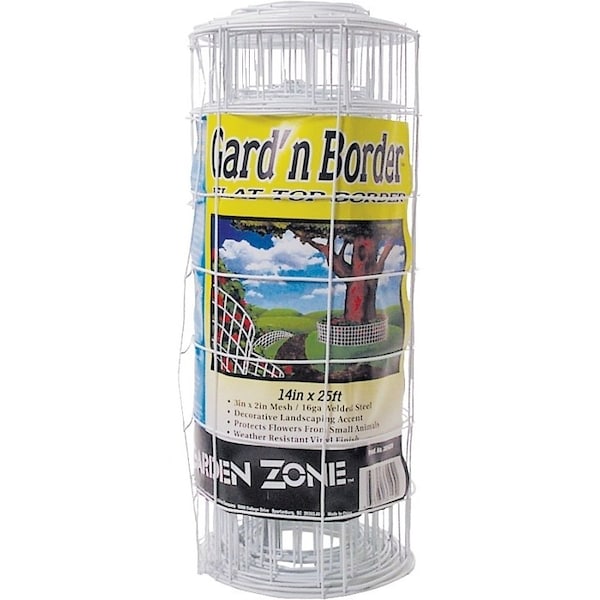 Jackson Wire Flower Fence, 25 ft L, 14 in H, Galvanized Steel, White 13015331 - main