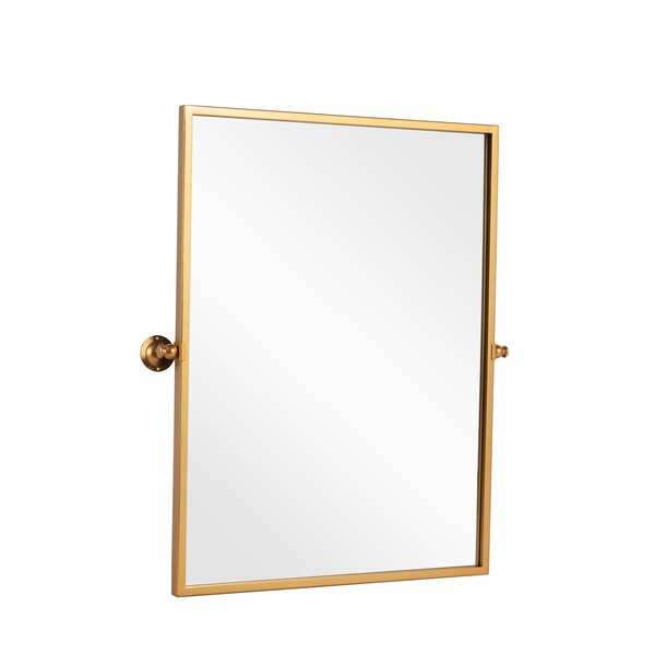 Homeroots 31" Gold Metal Framed Full Length Hanging Mirror 564453 - main