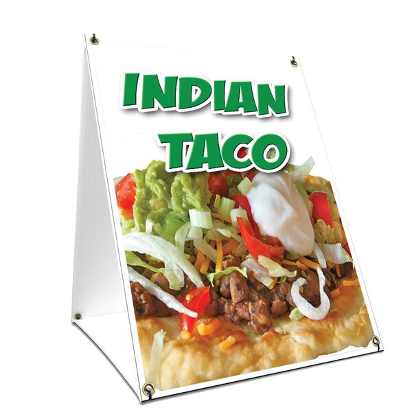 Signmission Indian Taco, 36 Inch x 24 Inch A-frame Yard Sign, Plastic Sign SBC-2436-Indian Taco - main