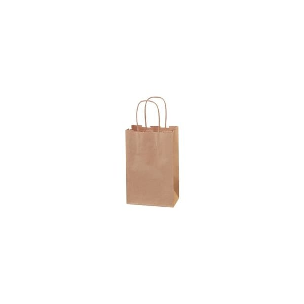 Bubblefast 250-5 1/2 x 3 1/4 x 8 3/8'' Kraft Paper Shopping Bags, 250PK BFBGS101K - main