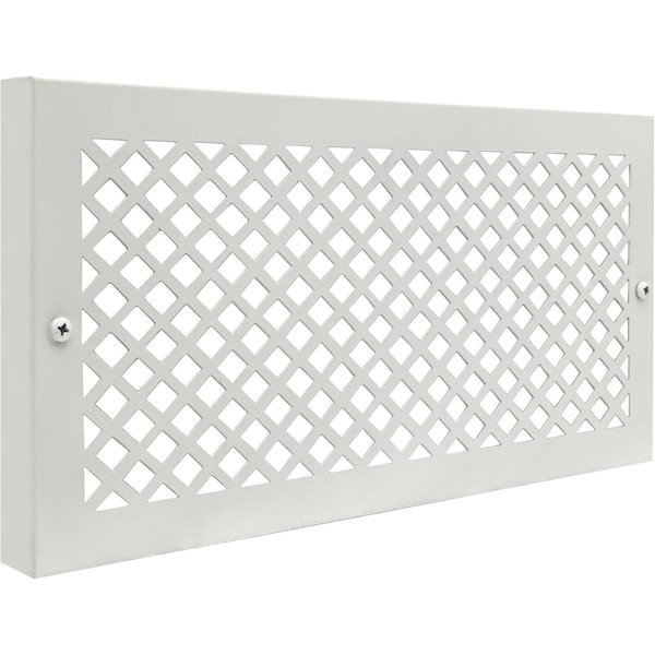 Sierra Grates 6 in. H X 14 in. W Powder Coat Steel, White Base Board Register BB-LAT-614-WHT - main