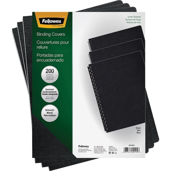 Fellowes BINDING COVERS EXPRESSIONS LINEN BLACK O 52115 - main