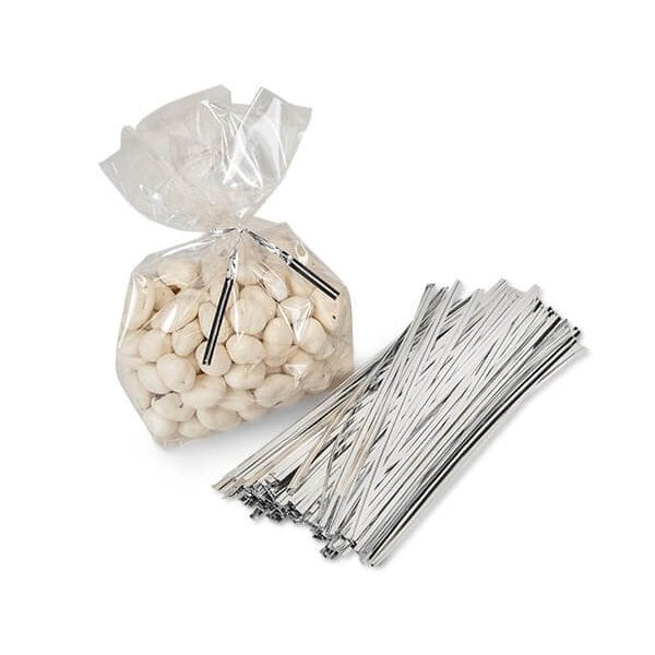 Nashville Wraps 6 Inch Metallic Silver Twist Ties, 1000PK MTTS6 - main