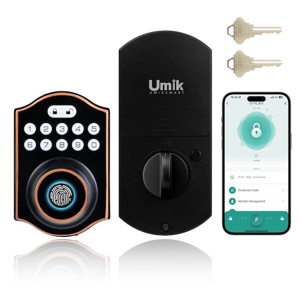 Wrightmaster 4-in-1 Aluminum Smart Pad Lock with App Control, Fingerprint, Keypad, Key Unlock, Auto-Lock ZR-D6 - main