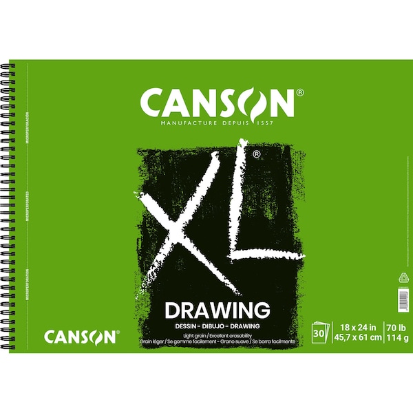 Canson XL Series Drawing Pad, Side Wire Binding, 30 Sheet, 18x24 inch C100510917 - main