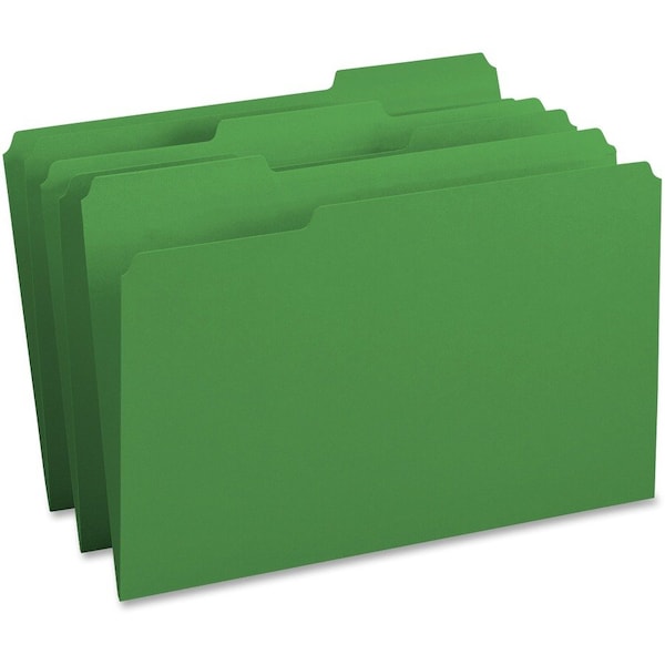 Business Source File Folder, Green, Paperboard, PK100 BSN99721 - main