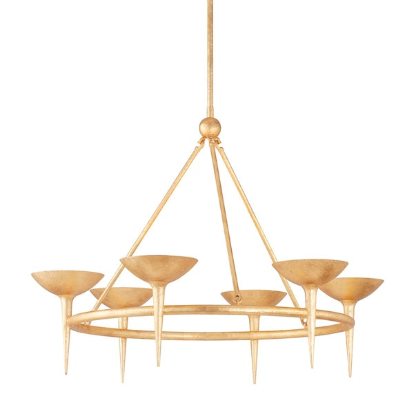 Troy Lighting Cecilia 6 Light Chandelier 40 In. Vintage Gold Leaf F2606-VGL - main