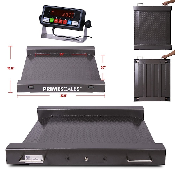 Prime Systems Heavy Duty Drum Floor Scale Easy Ramp Access 1000 lb x .2 lb PS-1KRAW - main
