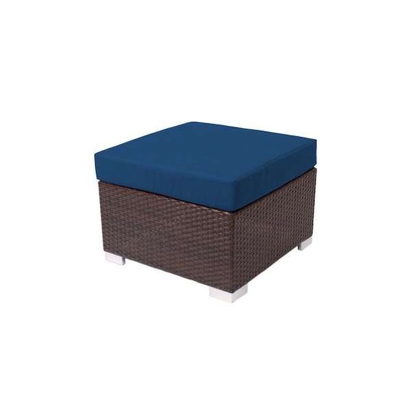 Bfm Seating Aruba Wicker Outdoor Ottoman with Sunbrella Cushion PH5106JV-14066 - main