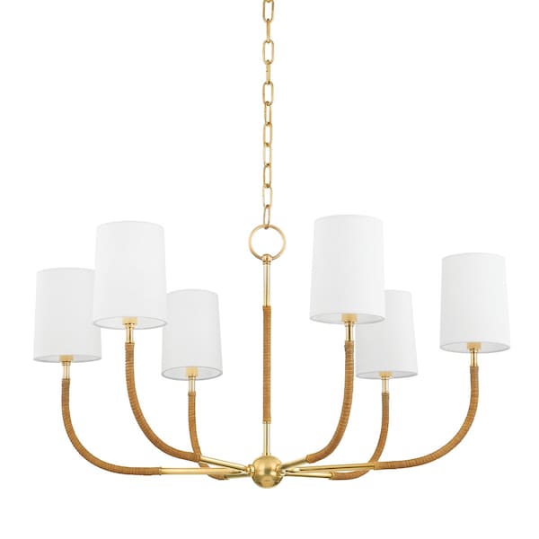 Hudson Valley Lighting Webson 6 Light Chandelier 34 In. Aged Brass 3534-AGB - main
