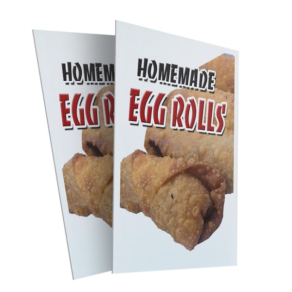 Signmission Homemade Egg Rolls, Plastic Signs Only 24 Inch x 36 Inch, Corrugated Plastic, 2PK CSB-2436-2PACK-Homemade Egg Rolls - main