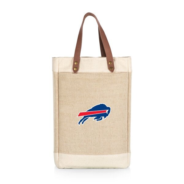 Picnic Time Family Of Brands Buffalo Bills - Pinot Jute 2 Bottle Insulated Wine Bag, (Beige) 539-02-187-044-2 - main