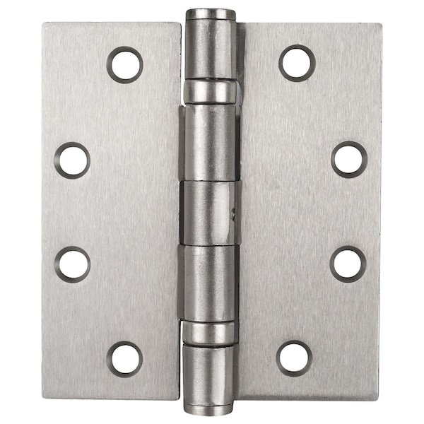 Global Door Controls 4.5 in. x 4 in. Satin Nickel Commercial Full Mortise Square Corner Door Hinge with Fixed Pin CP4540BBNRP-US15 - main