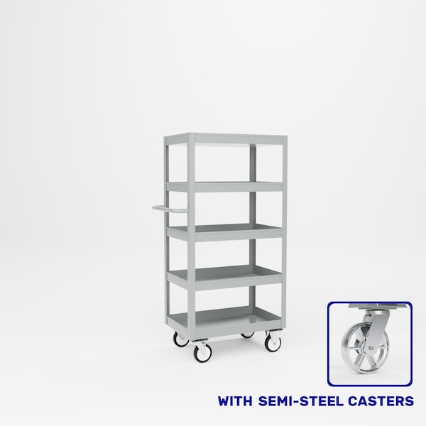 Pucel Five Shelf Heavy Duty Stock Cart, 28 in W x 18 in D x 58 3/4 in H, Light Blue L-1828-S - main
