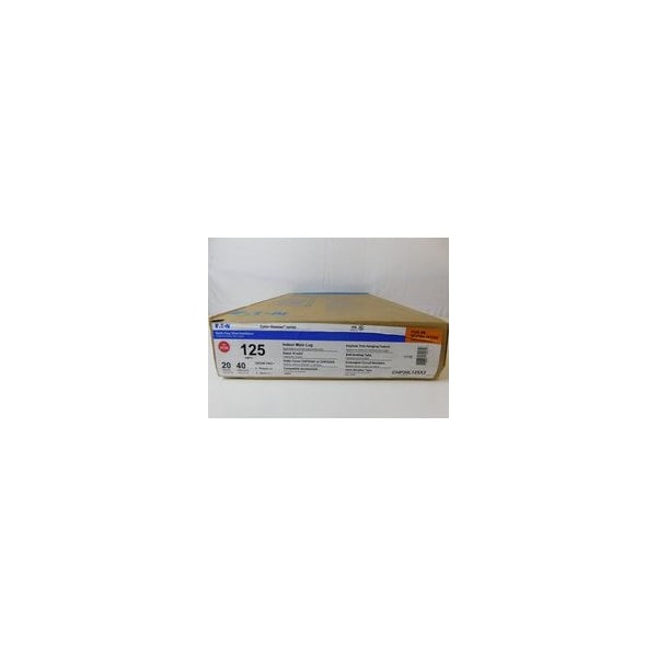 Eaton Loadcenters and Panelboards CH 125A 240V 50/60Hz 1Ph 3Wire 40Cir 20Sp NEMA 1 Plug CHP20L125X2 - main