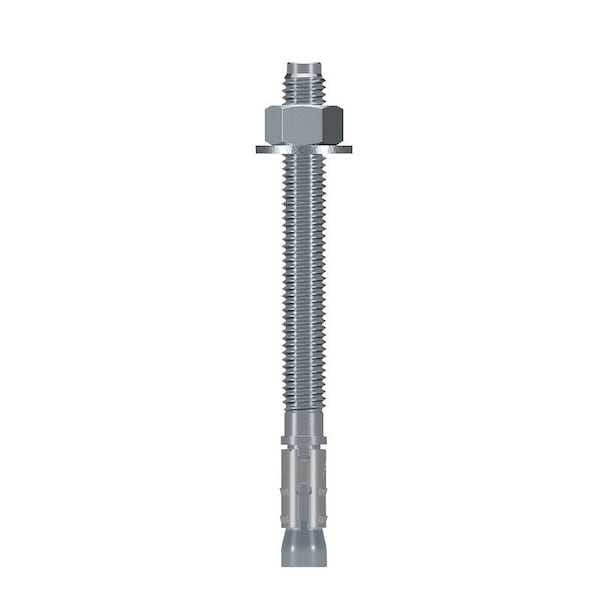 Simpson Strong-Tie Strong-Bolt 2 Wedge Anchor, 1/2 in Dia, 5-1/2 in L, Carbon Steel, Zinc Plated, 25PK STB2-50512C25 - main