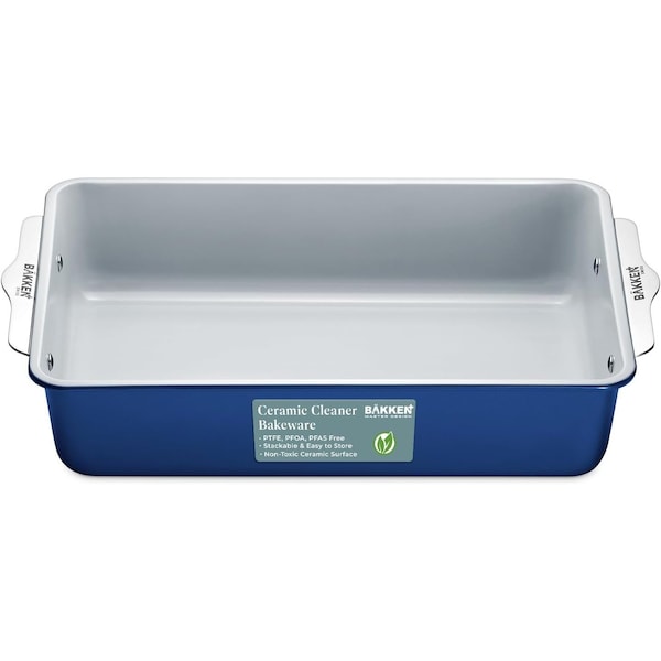 Bakken-Swiss Blue Roaster Pan, Aluminized Steel, Ceramic Non-Stick, PFOA and PFAS Free, Non-Toxic, Heavy-Duty SBKCRSTBKBULROS - main