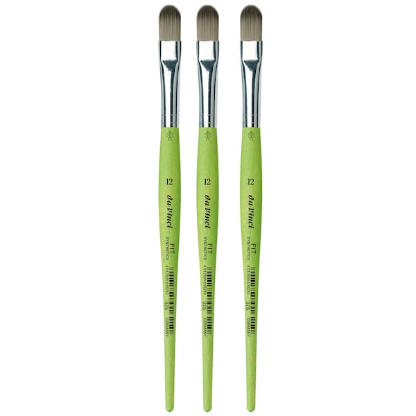 Da Vinci FIT Synthetics Student Brush, Synthetic, Acrylic & Tempera, Filbert, Series 375, Size 12, 3PK VA-375_12 - main
