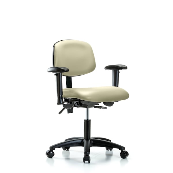 Blue Ridge Ergonomics Desk Chair Desk Chair, Vinyl, Tilt AA Casters, Wht, Adjustable Arms, 18" to 23" Height, Vinyl BR-VDHCH-RG-T1-A1-RC-8501 - main