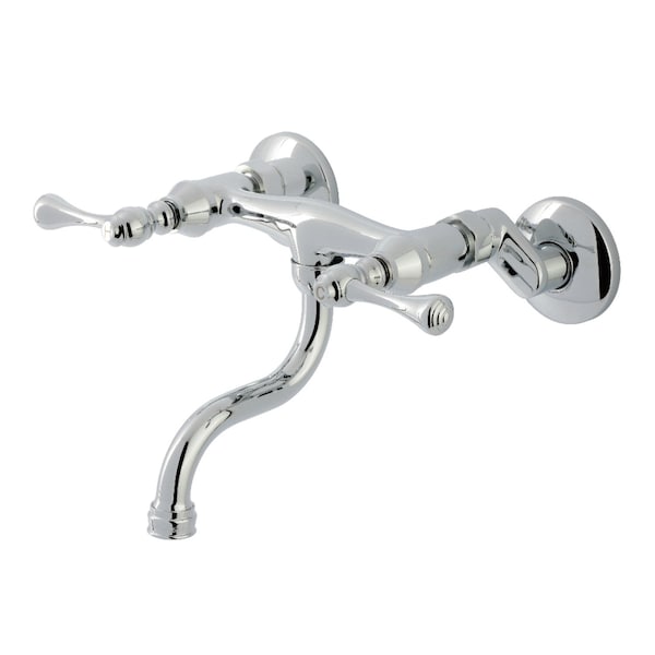 Kingston Brass Double-Handle Wall Mount Bathroom Faucet, Polished Chrome KS2111BL - main