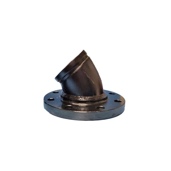Industrial Choice Grooved Flange 45° Elbow, 8 in, 150 lb, Black Painted Carbon Steel GVF150-45-8-S20CS-BK - main