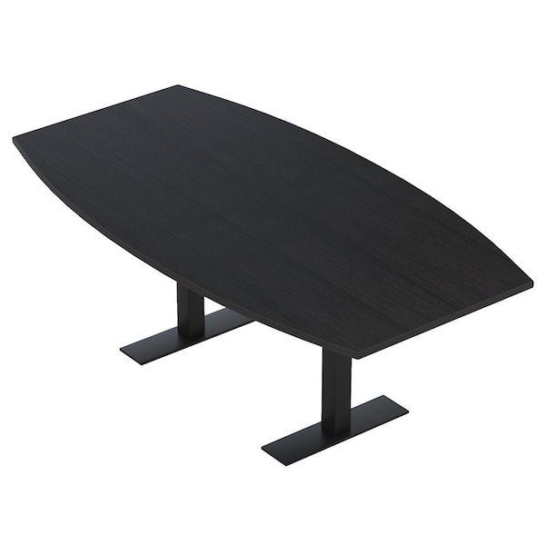 Skutchi Designs 6 Person Conference Table With Power Unit | 6' Boat Table | Harmony Series HAR-BOT-48X72-T.BK-U999ST19-NA - main