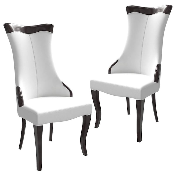 Leisuremod Novara Collection Modern Wooden Dining Chair in Off White Velvet, 2PK NC20CRF2 - main