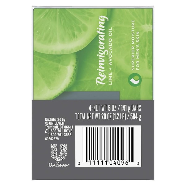 Dove Men+Care Reinvigorating Lime Plus Avocado Oil Natural Essential Oil Cleansing Bar Soap, 20 Ounce, 18PK 69555185 - main