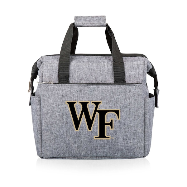 Picnic Time Family Of Brands NCAA Wake Forest Demon Deacons On The Go Lunch Bag Cooler - Soft Cooler Lunch Box, Heathered Gray 510-00-105-614-0 - main