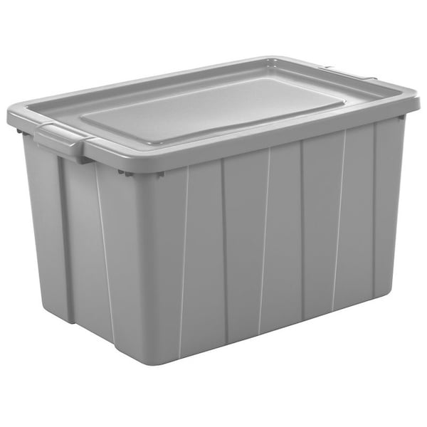 Sterilite Storage Tote, 30 in L x 20 in W x 17-1/8 in H, Cement, Polyethylene 16796A04 - main