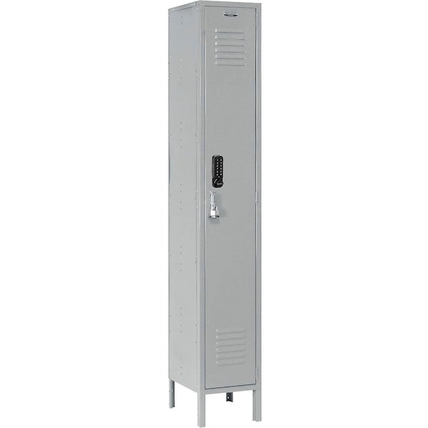 Global Industrial 1-Tier 1 Door Digital Locker, 12"W x 12"D x 78"H, Gray, Assembled 290809 - main