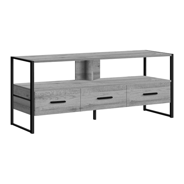 Homeroots 49in Gray Cabinet Enclosed Storage TV Stand 490366 - main